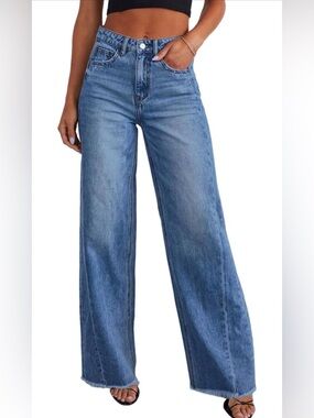 Blue Wide Leg Jeans - Size 12